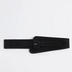 GOTH VICTORIAN PIN UP TORRID STRETCH WAIST BELT - FAUX SUEDE BLACK 2 2XL XXL